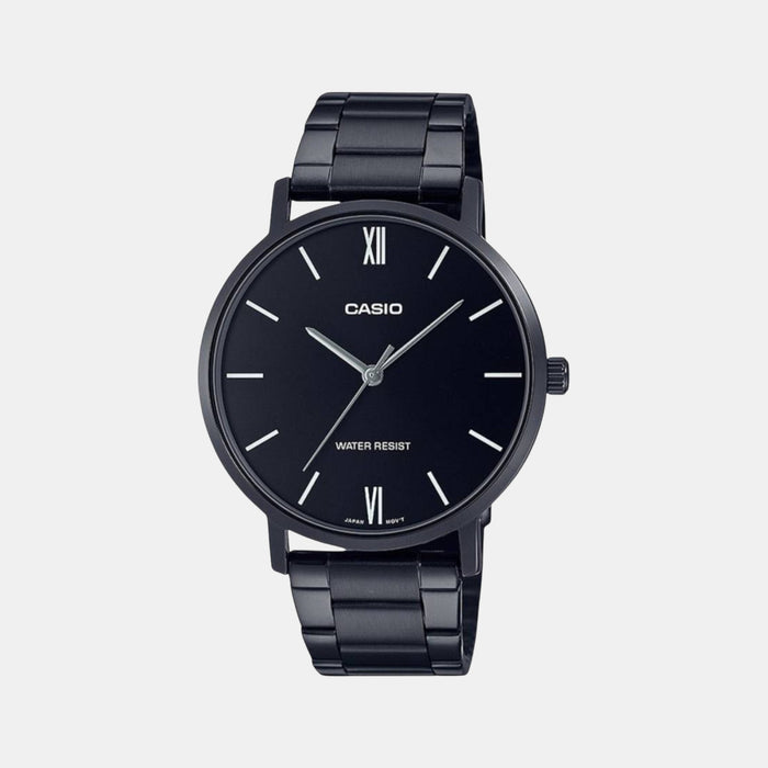 Enticer Men Quartz Black Dial Analog Stainless Steel Watch A1973