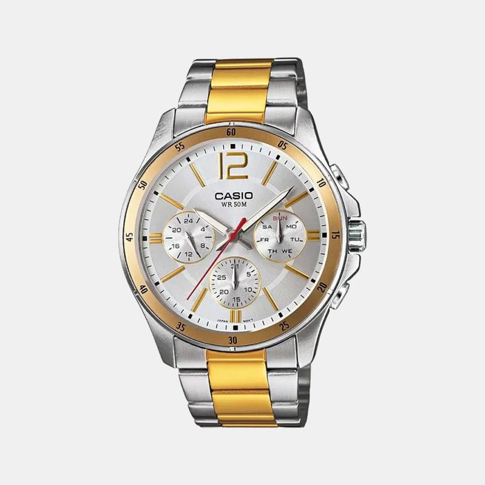Casio Round Silver Chronograph watch
