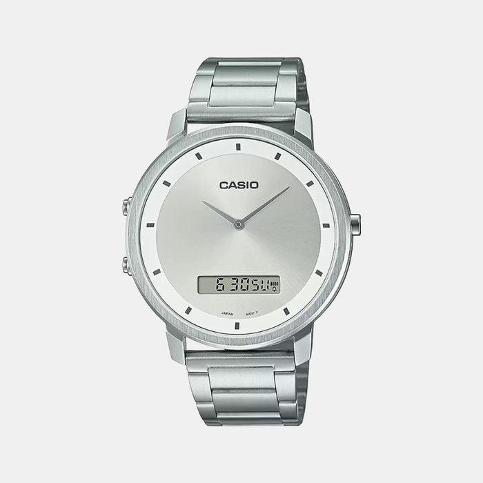 Casio Round Silver Analog-Digital watch