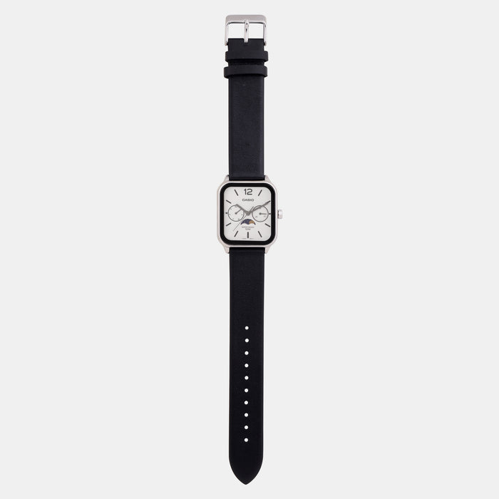 Enticer Men Quartz White Dial Chronograph Leather Watch A2186