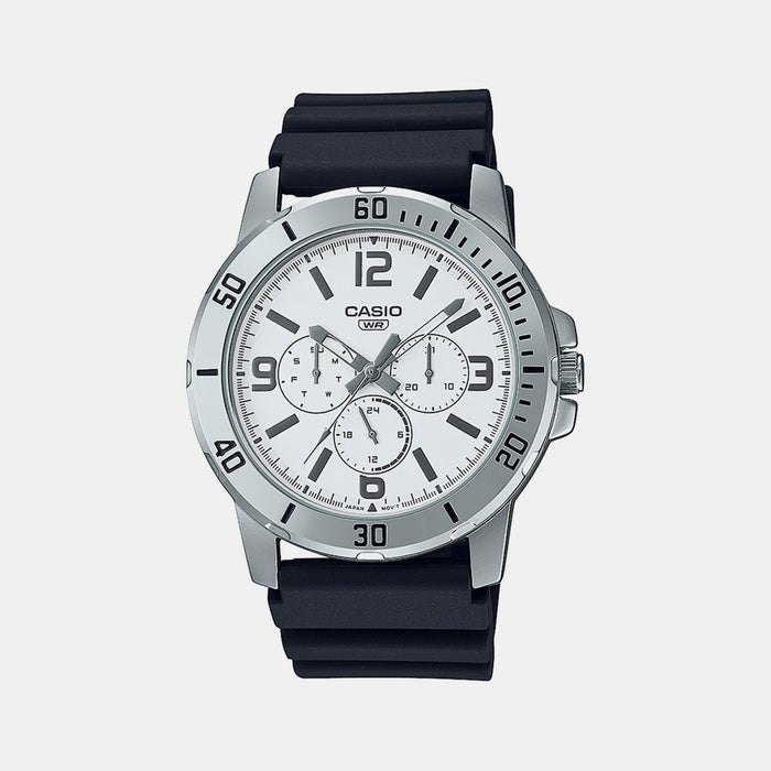 Casio Round White Chronograph watch