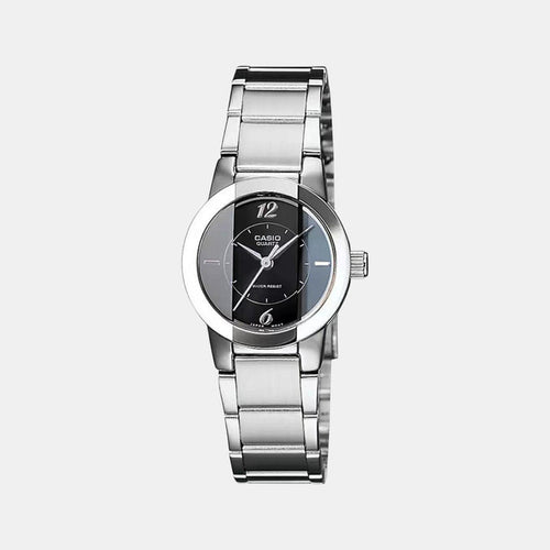 Enticer Women Quartz Black Dial Analog Stainless Steel Watch SH33