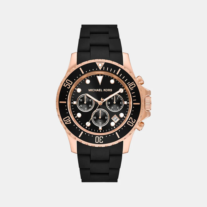 Everest Men Quartz Black Dial Chronograph Ceramic Watch MK9055