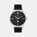 Fashion Men Quartz Black Dial Analog Leather Watch TWEG18426