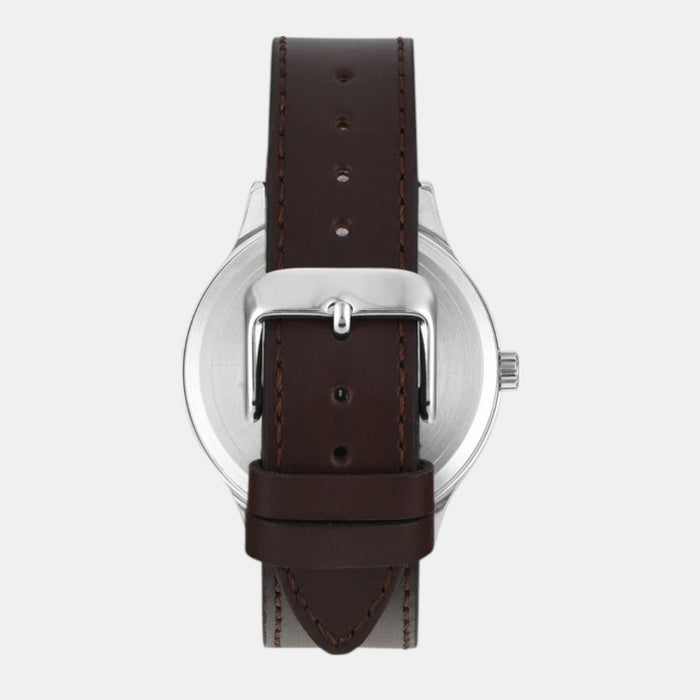 Fashion Men Quartz Black Dial Analog Leather Watch TWEG18426