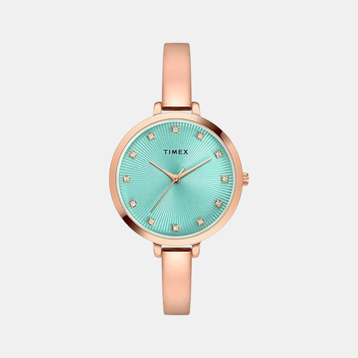 Fashion Women Quartz Blue Dial Analog Brass Watch TWEL12822