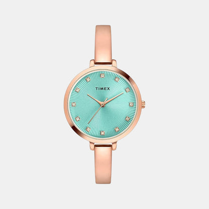 Fashion Women Quartz Blue Dial Analog Brass Watch TWEL12822