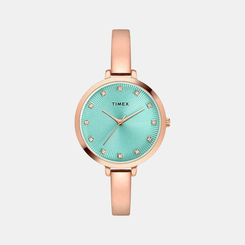Fashion Women Quartz Blue Dial Analog Brass Watch TWEL12822