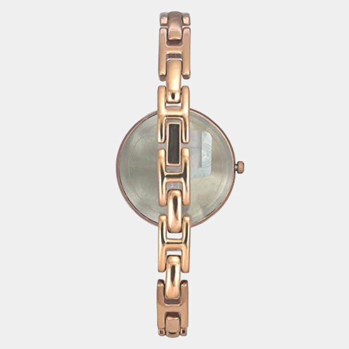 Fashion Women Quartz Rose Gold Dial Analog Brass Watch TWEL12821