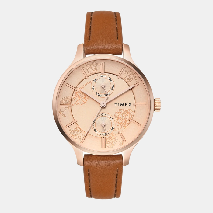 Timex Round Rose Gold Multi-Function watch