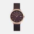 Obaku Round Brown Analog watch