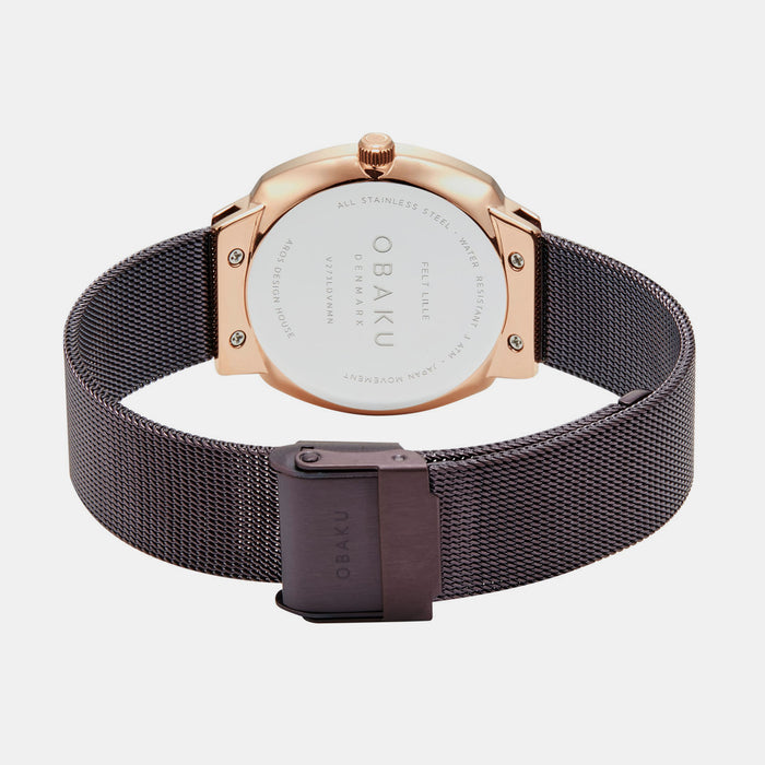 Obaku Women Round Brown watch