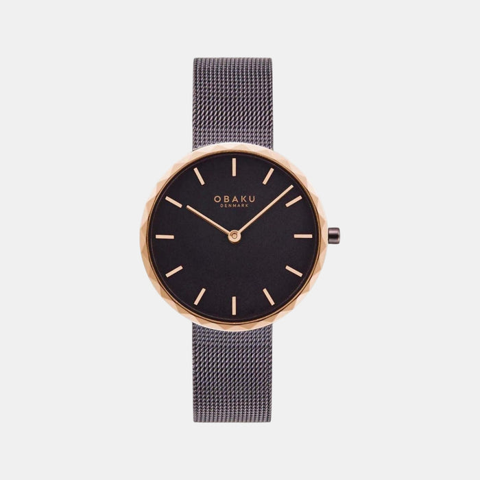 Folder Women Quartz Black Dial Analog Mesh Watch V252LXXNMN
