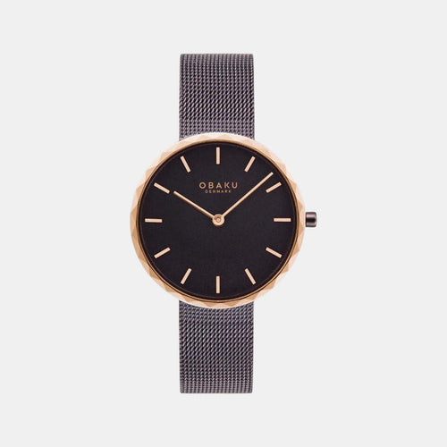 Folder Women Quartz Black Dial Analog Mesh Watch V252LXXNMN
