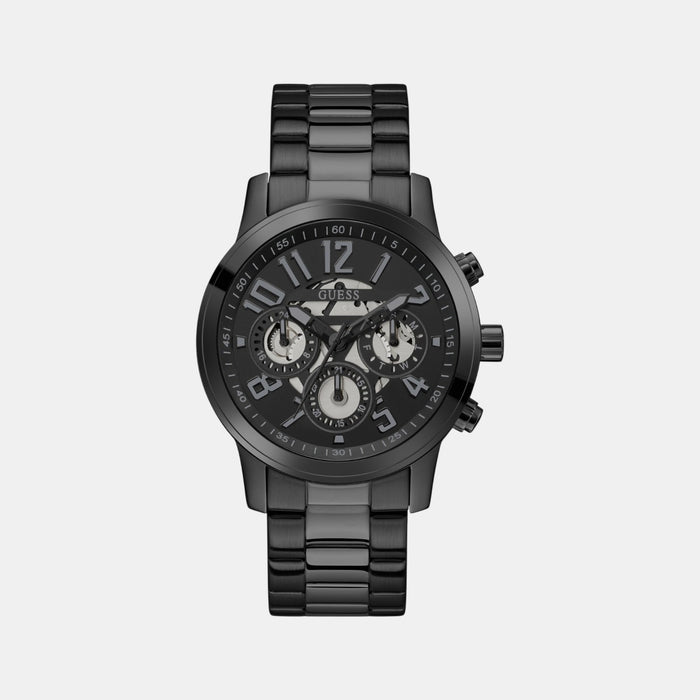 Gd Parker Men Quartz Black Dial Multi-Function Stainless Steel Watch Gw0627G3