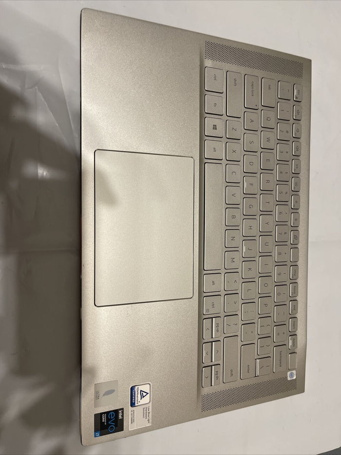 Genuine Dell Inspiron 7400 Palmrest USEng Backlit Keyboard Silver CJ7N3 K4MHC P3