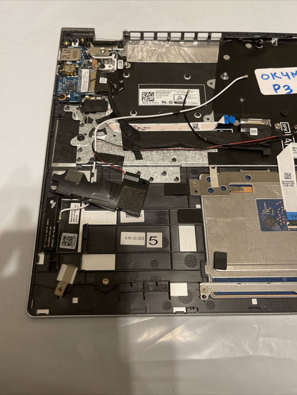 Genuine Dell Inspiron 7400 Palmrest USEng Backlit Keyboard Silver CJ7N3 K4MHC P3