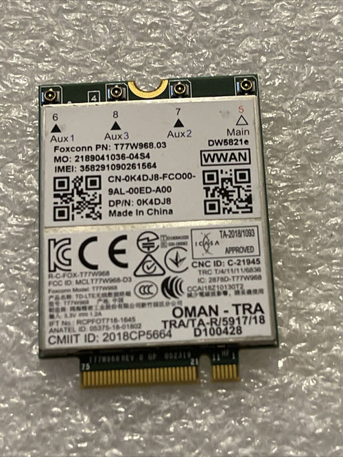Genuine Dell Latitude 5420 5424 7424 Snapdragon X20 LTE 4G Wireless Card K4DJ8