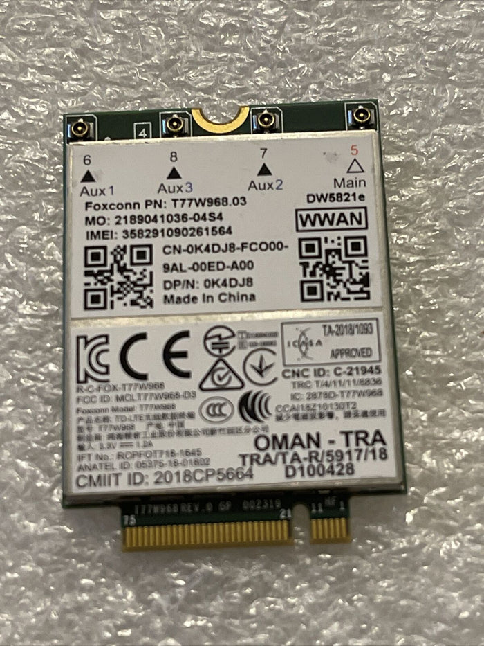 Genuine Dell Latitude 5420 5424 7424 Snapdragon X20 LTE 4G Wireless Card K4DJ8