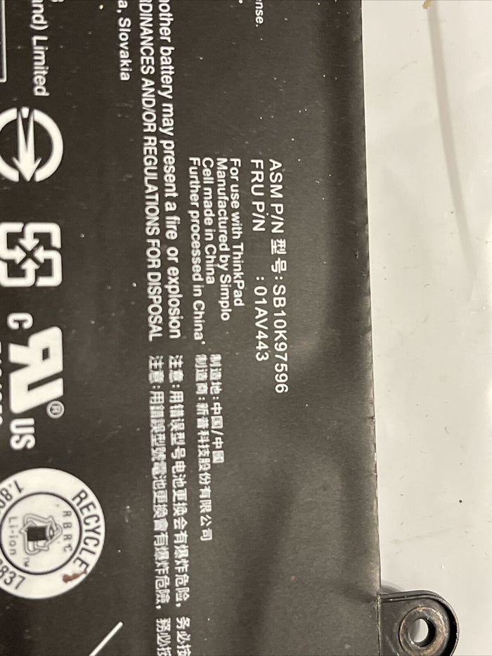 Genuine Lenovo battery ThinkPad Yoga 11.25V 42Wh 01AV443 SB10K97596 ata X7