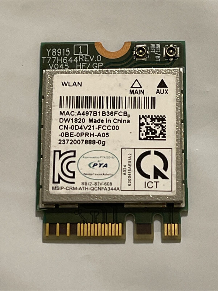 Genuine Oem Dell Latitude E5470 14" WiFi Wireless Card QCNFA344A D4V21 0DV421