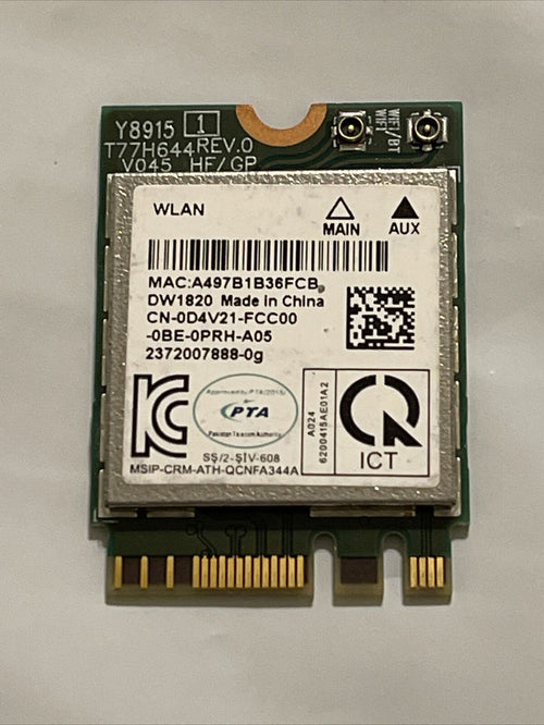 Genuine Oem Dell Latitude E5470 14" WiFi Wireless Card QCNFA344A D4V21 0DV421