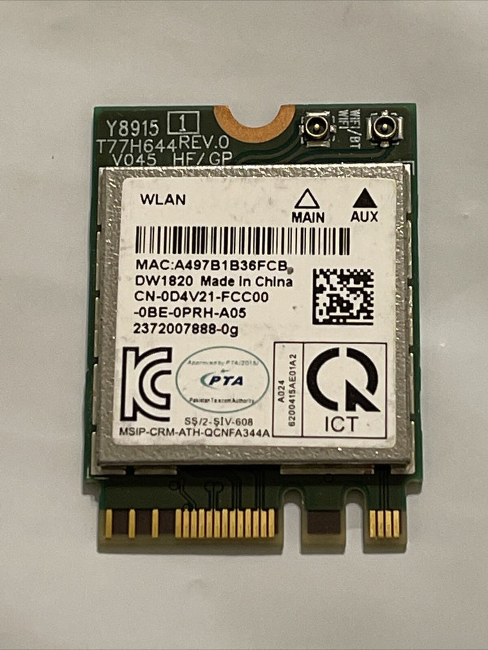 Genuine Oem Dell Latitude E5470 14" WiFi Wireless Card QCNFA344A D4V21 0DV421