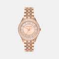 Harlowe Women Quartz Rose Gold Dial Analog Stainless Steel Watch MK4710