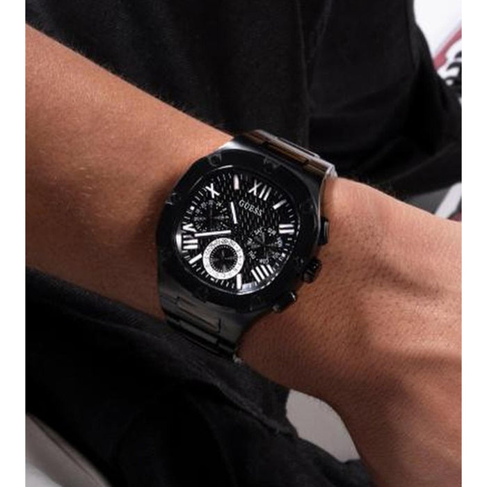 Headline Men Quartz Black Dial Chronograph Stainless Steel Watch GW0572G3