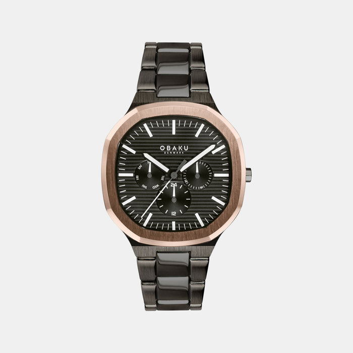 Ild Men Quartz Black Dial Analog Stainless Steel Watch V275GMMBSB