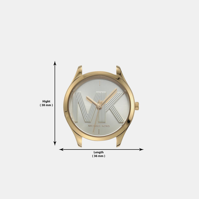 Jaycie Women Quartz Gold Dial Analog Leather Watch MK2862