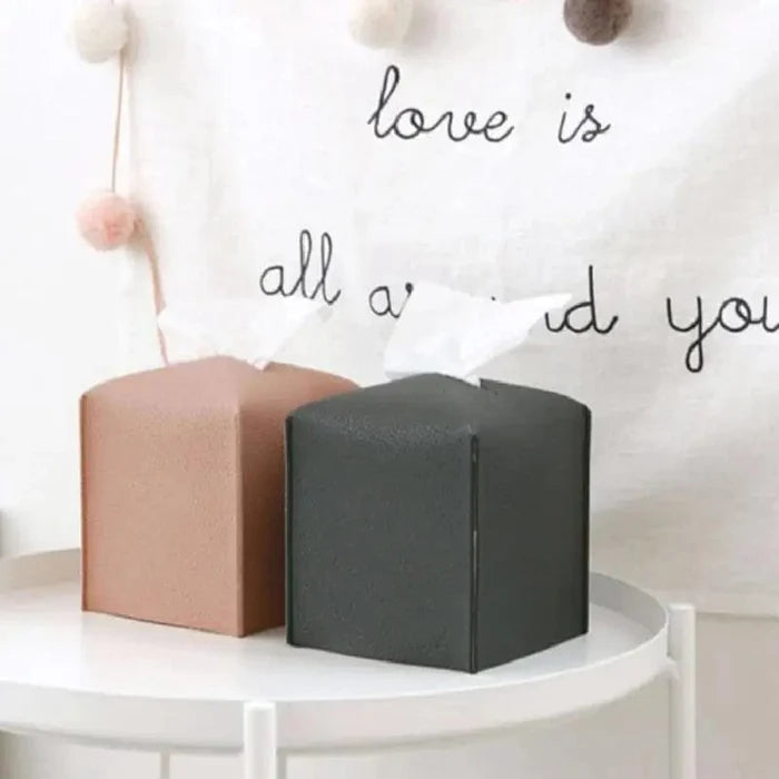SearchFindOrder Leather Tissue Box Case