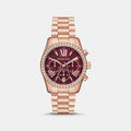Lexington Women Quartz Red Dial Chronograph Stainless Steel Watch MK7275