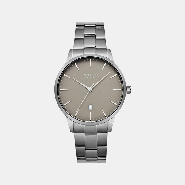 Lyng Stor Smokey Men Quartz Grey Dial Analog Stainless Steel Watch V247XDUUSU