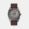 Machine Men Automatic Grey Dial Analog Leather Watch ME3254