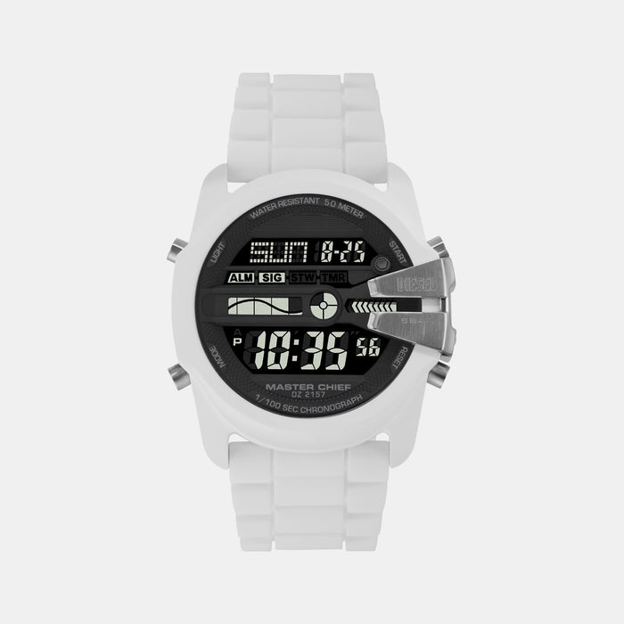 Diesel Round White Digital watch