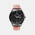 Men Quartz Black Dial Analog Leather Watch 8009D-L4404-02