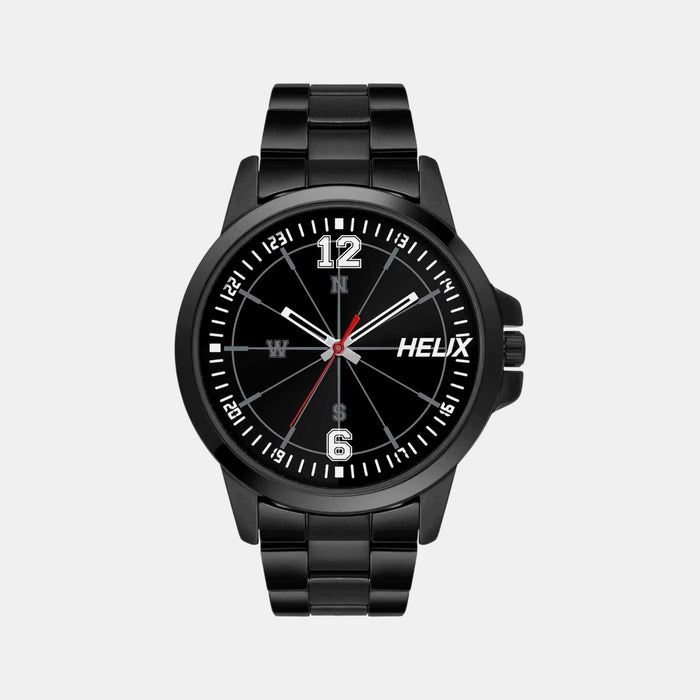Men Quartz Black Dial Analog Stainless Steel Watch TW023HG27