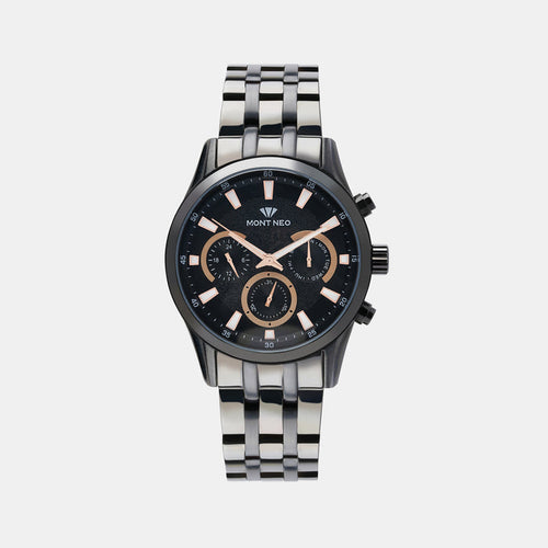 Mont Neo Round Black Chronograph watch