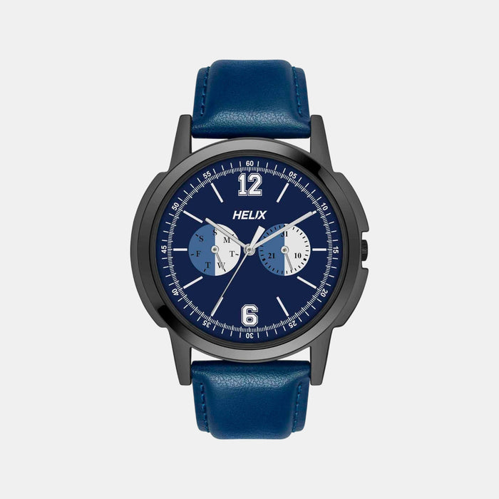 Men Quartz Blue Dial Chronograph Leather Watch TW050HG03