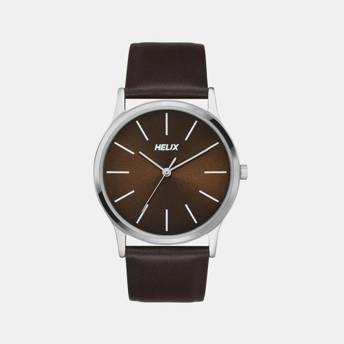 Helix Round Brown Analog watch
