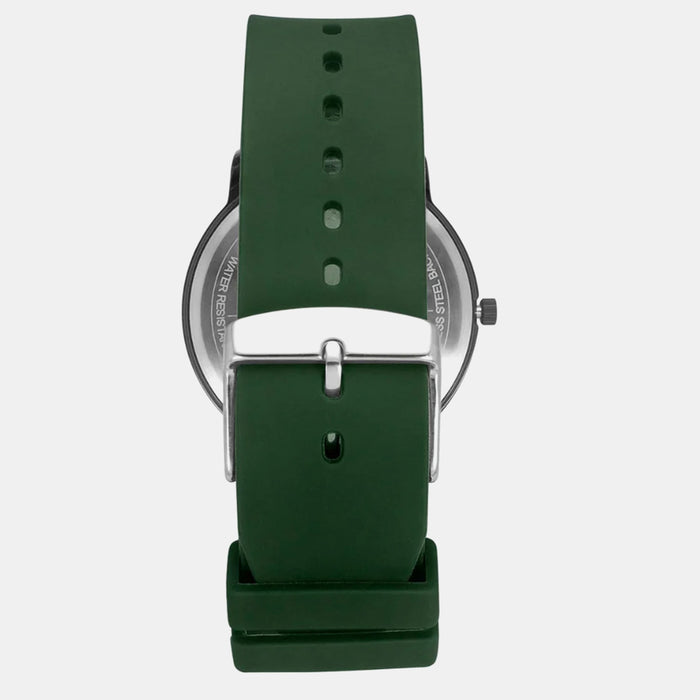 Men Quartz Grey Dial Analog Silicone Watch TW039HG19