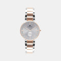Men Quartz Silver Dial Analog Stainless Steel Watch 7009E-M1303