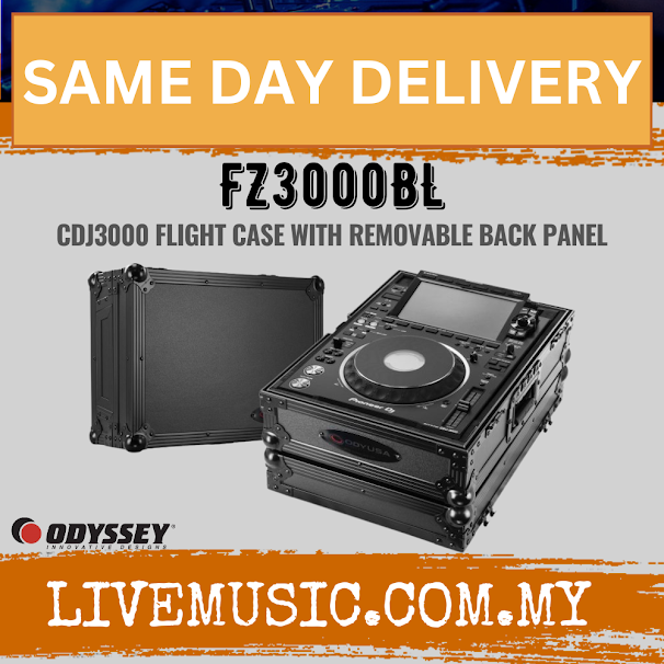 Black Odyssey flight case with open top and removable back panel for CDJ-3000
