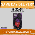 25 ft XLR to XLR microphone cable, black coiled cable with connectors