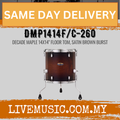 Pearl Decade 14x14 floor tom drum with satin brown burst finish, chrome hardware