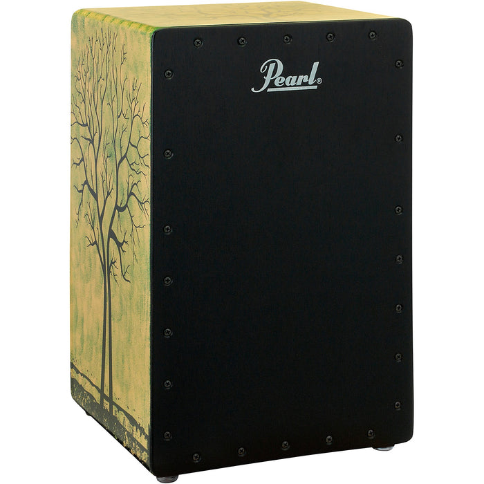 Tree of Life Primero cajon with black front and vertical tree-pattern sides