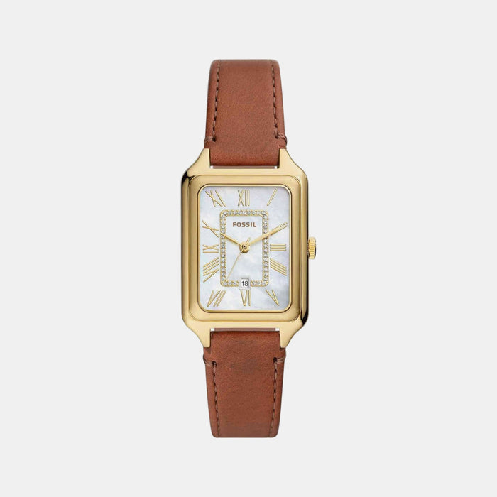 Raquel Women Quartz Mother Of Pearl Dial Analog Leather Watch ES5307