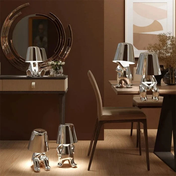 SearchFindOrder Resin LED Table Lamp Cartoon Thinker Design