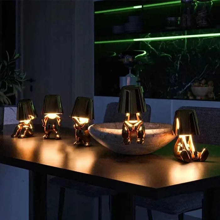 SearchFindOrder Resin LED Table Lamp Cartoon Thinker Design